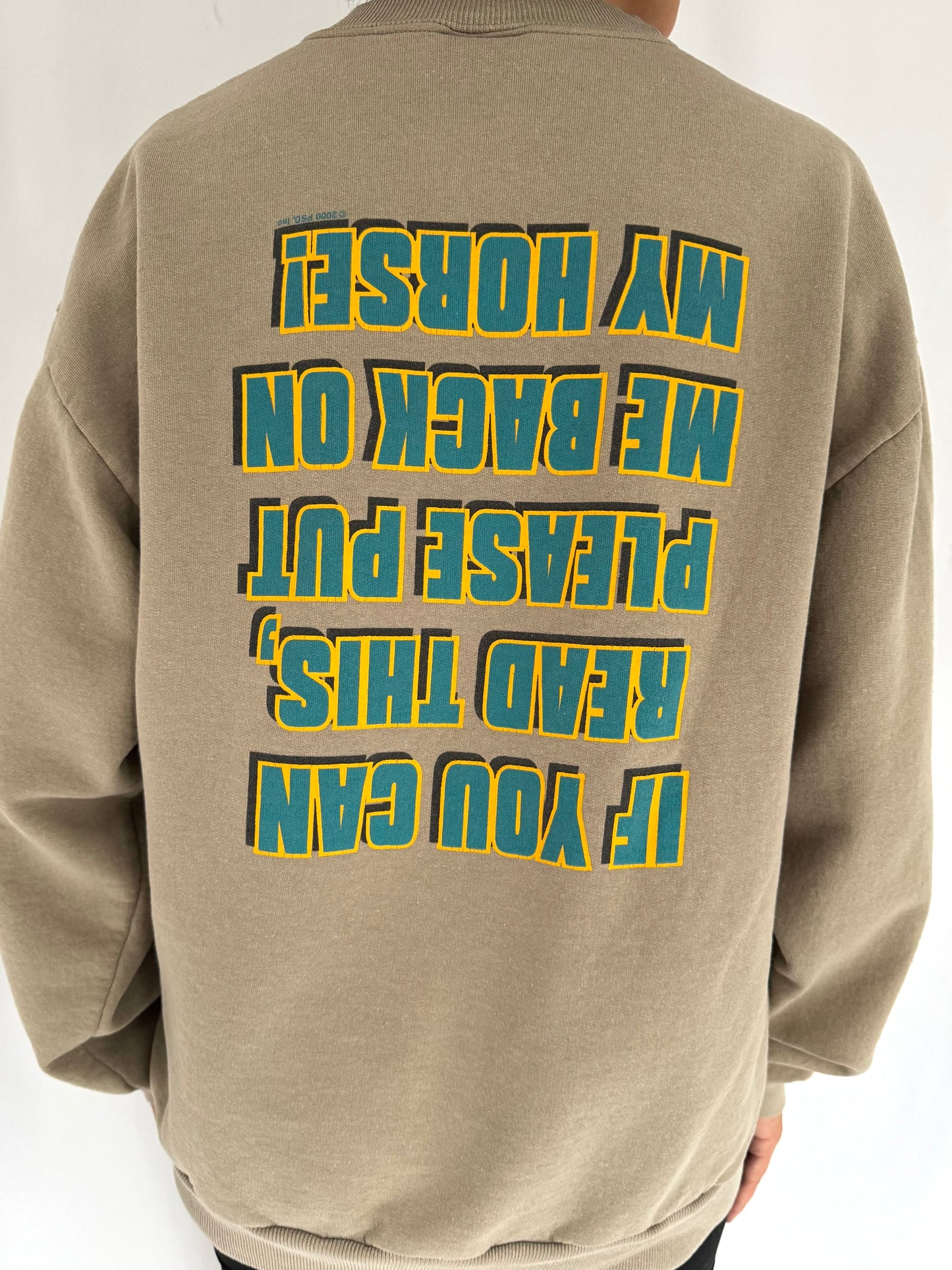 y2k vintage funny horseback riding phrase graphic pullover sweatshirt