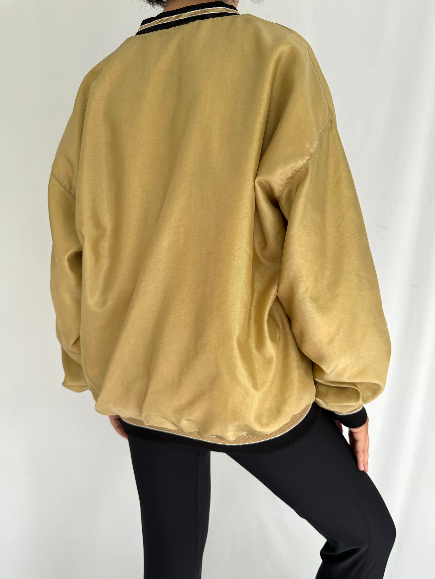 90s vintage Purdue unisex gold pullover windbreaker – medium | football varsity athletic sports jacket