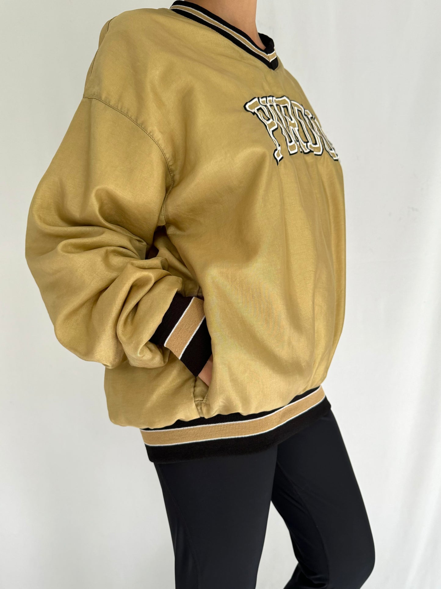 90s vintage Purdue unisex gold pullover windbreaker – medium | football varsity athletic sports jacket