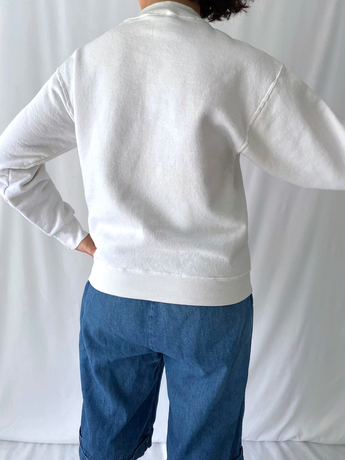90s vintage barneys burgers white neon pullover sweatshirt