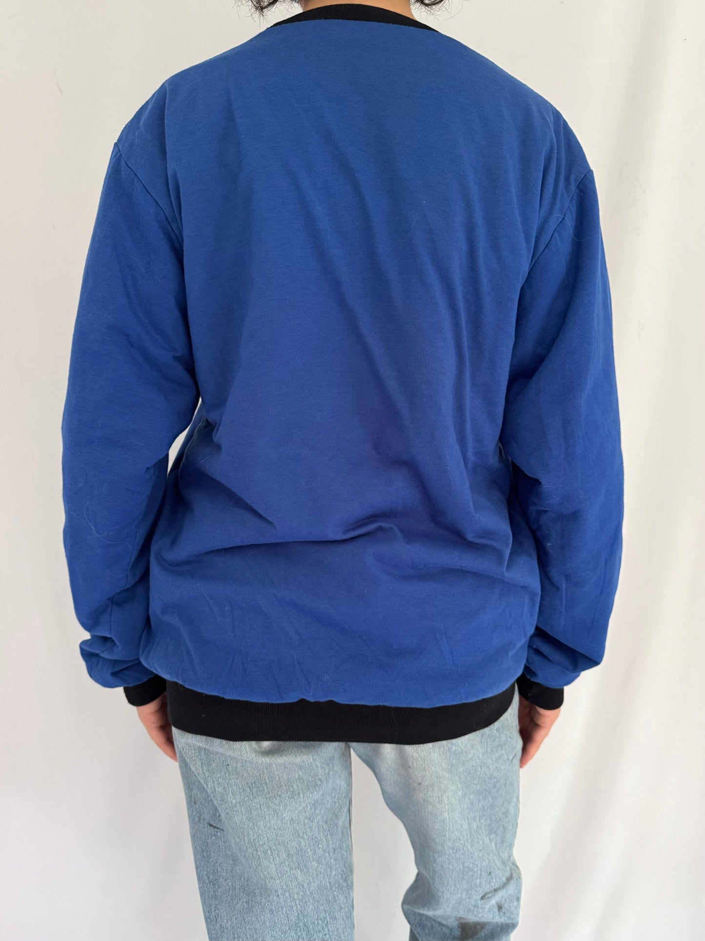 90s vintage blue reversible Restricted Area pullover sweatshirt