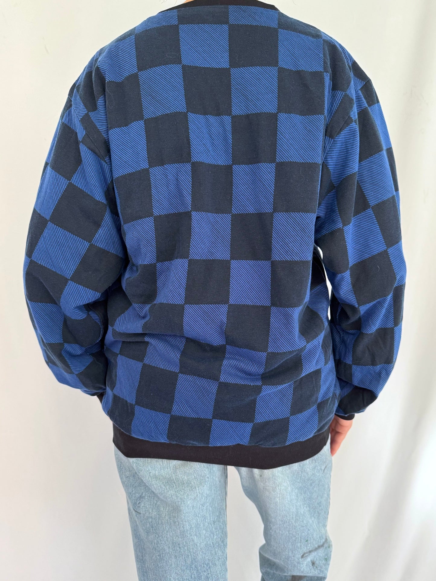 90s vintage blue reversible Restricted Area pullover sweatshirt
