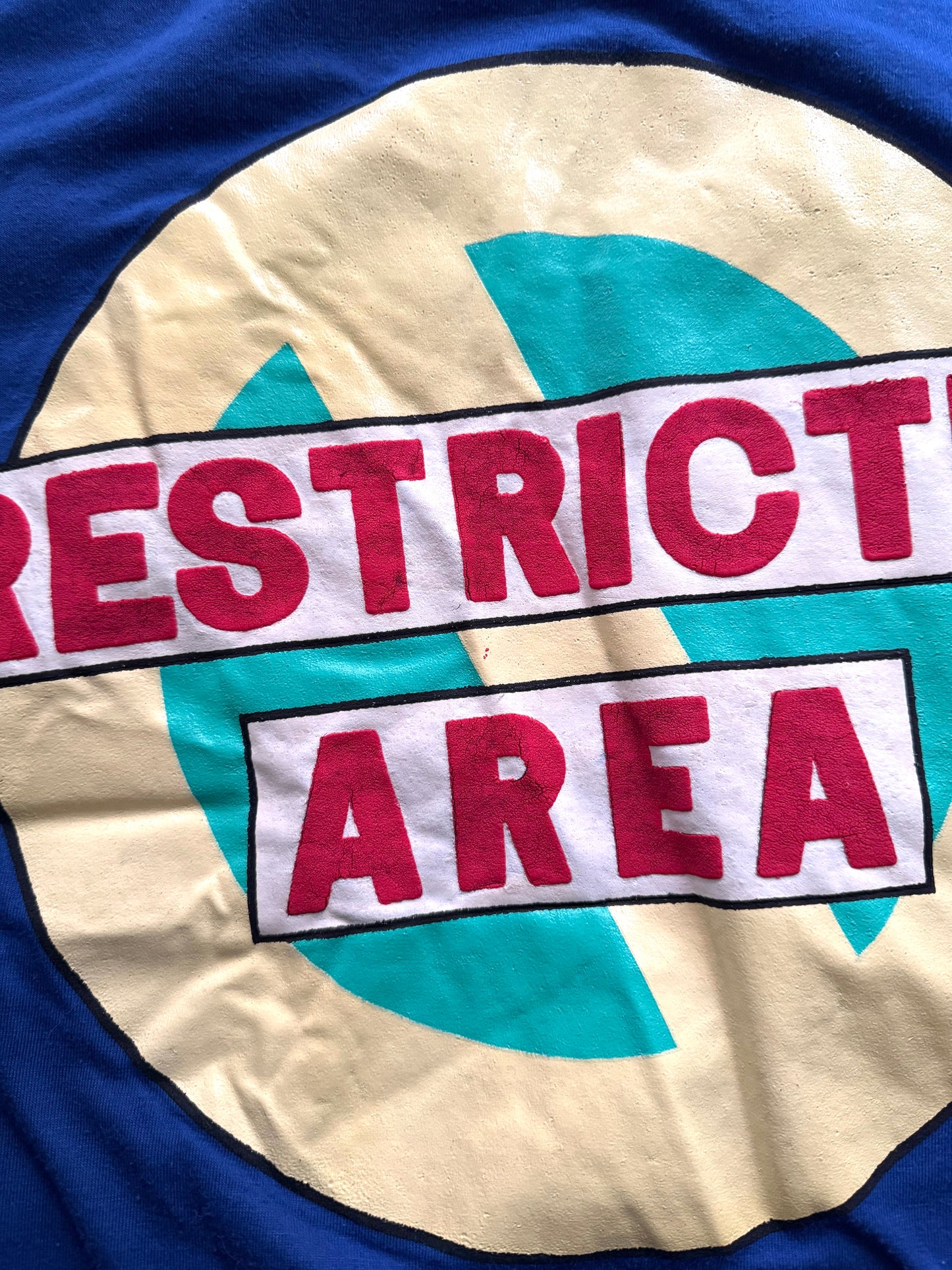 90s vintage blue reversible Restricted Area pullover sweatshirt