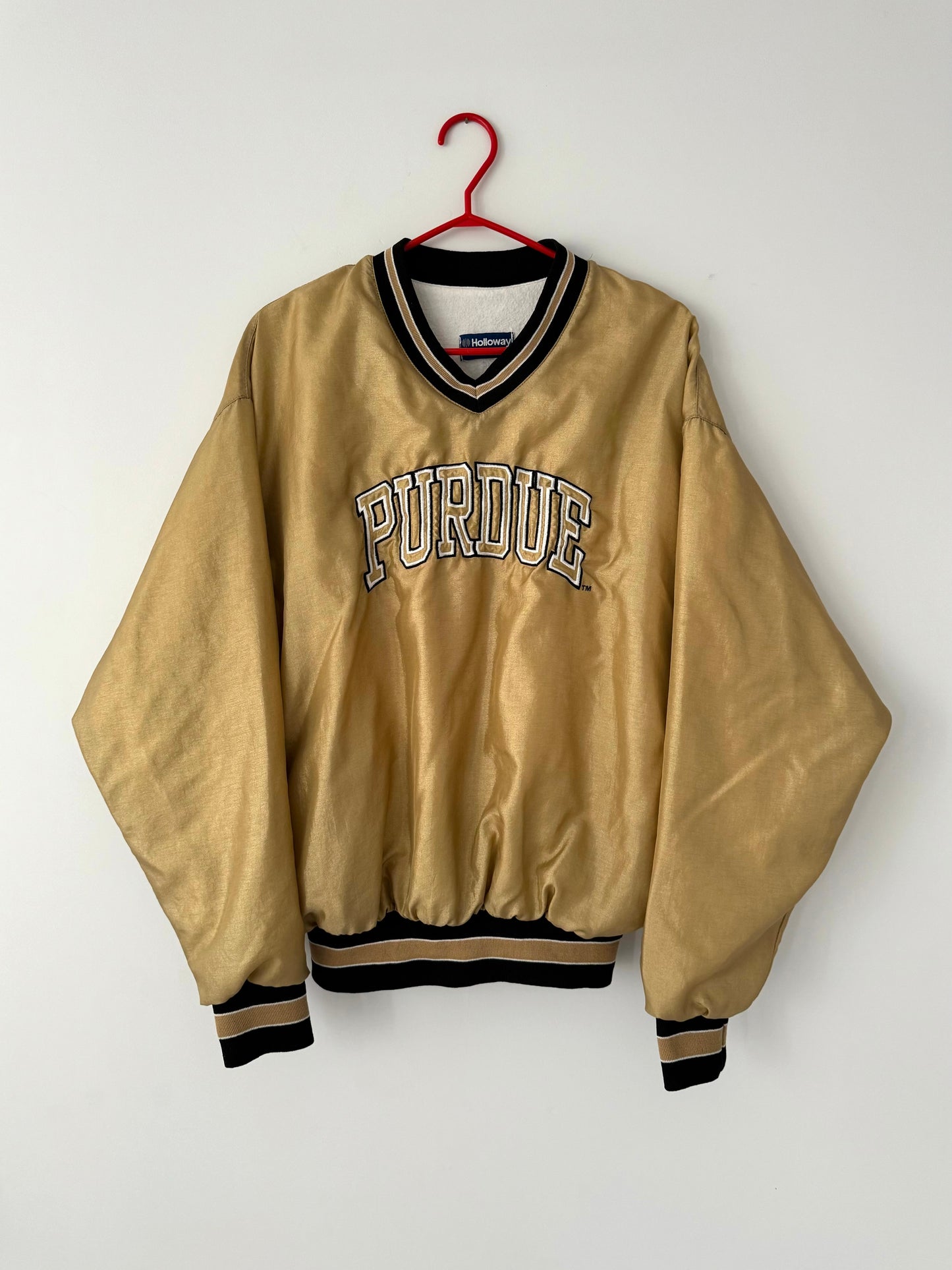 90s vintage Purdue unisex gold pullover windbreaker – medium | football varsity athletic sports jacket