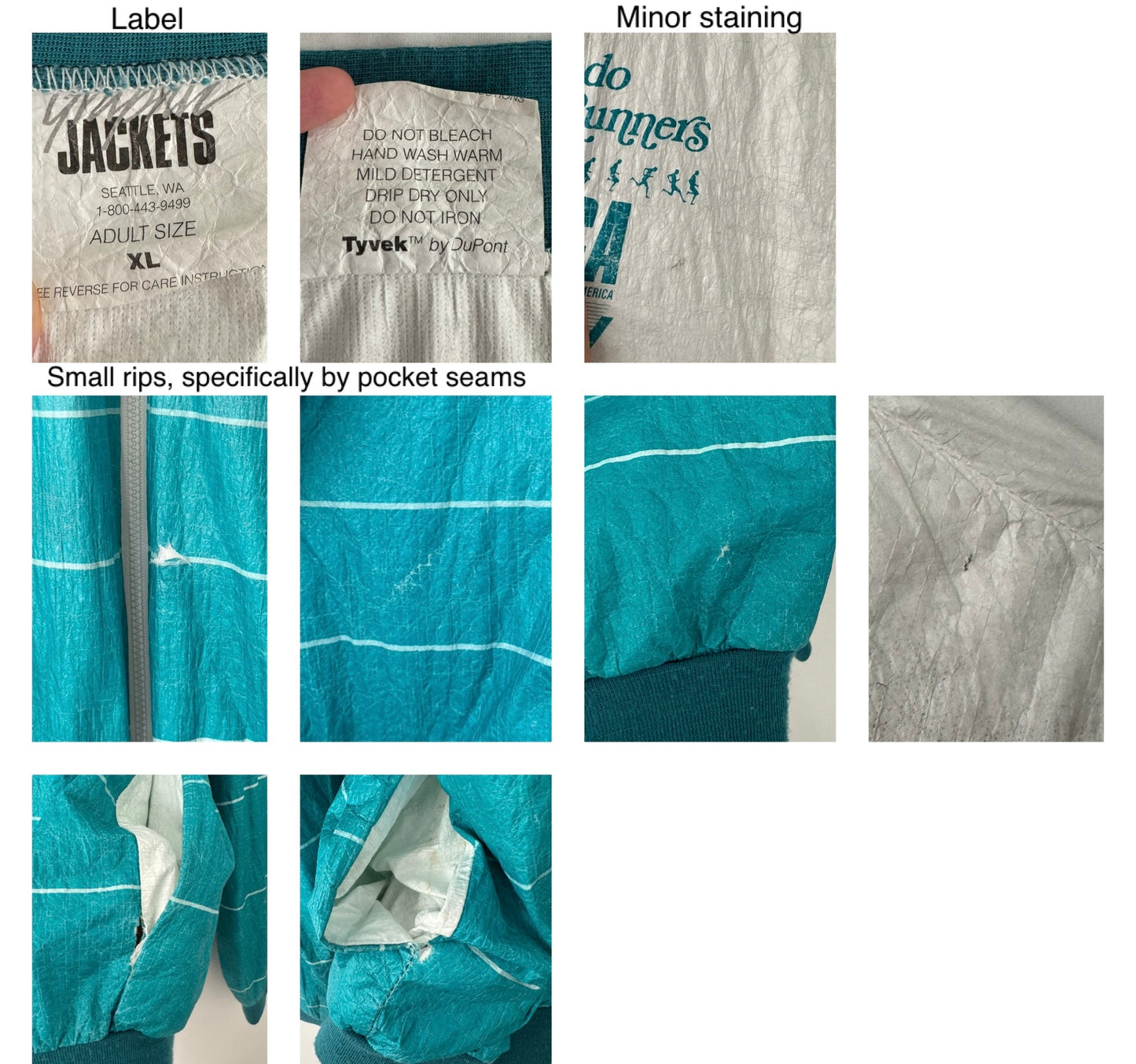 90s vintage turquoise unisex light windbreaker jacket – large | mens toledo road runners retro cycling jacket