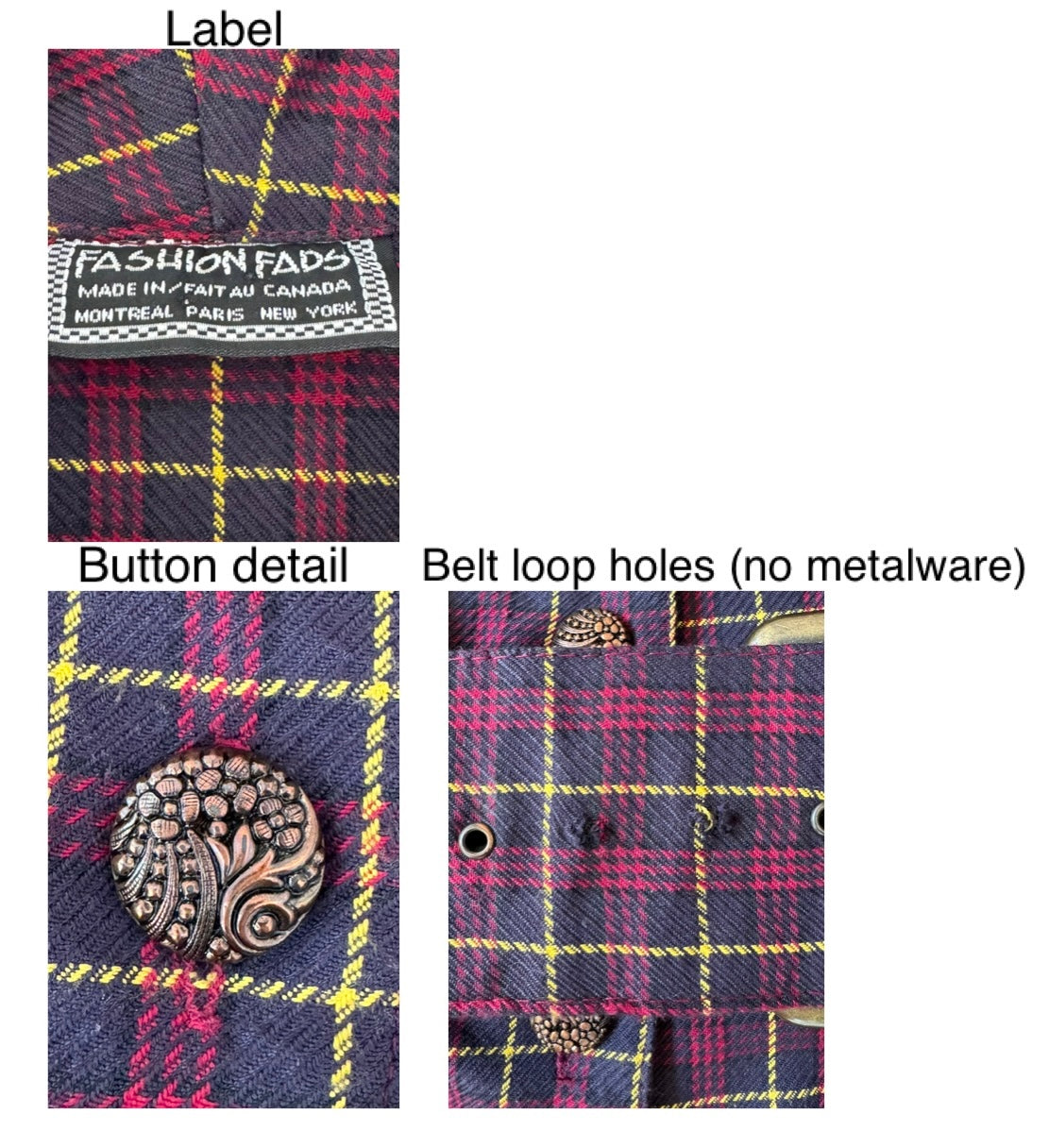 90s vintage plaid collared belted button up vest