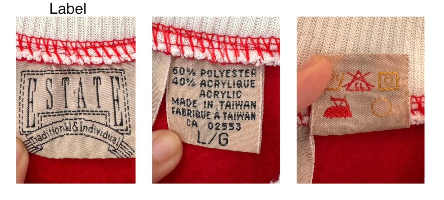 90s vintage red nordic aztec print fleece knit pullover sweater