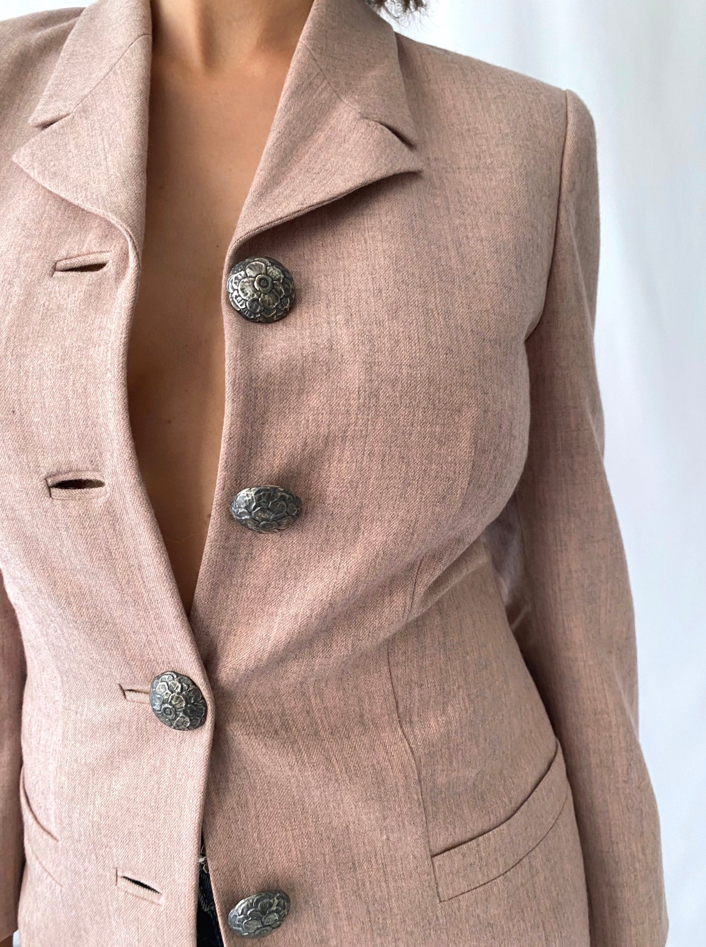 90s vintage pink versus versace blazer – small, medium | Gianni Versace button up jacket made in italy
