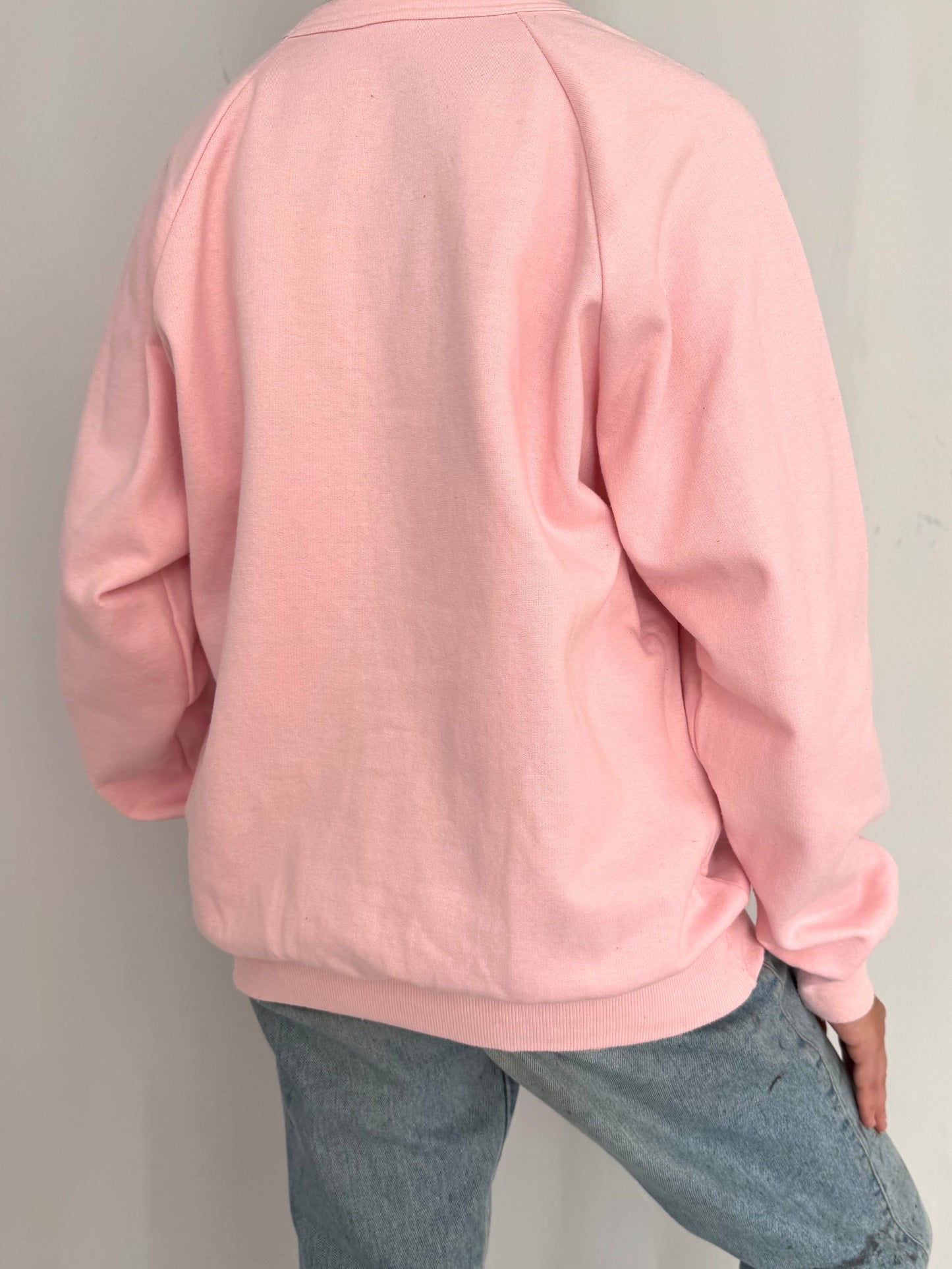 90s vintage pink sea otter animal nature graphic pullover sweatshirt – medium, large | cute pastel ocean wildlife souvenir crewneck sweater
