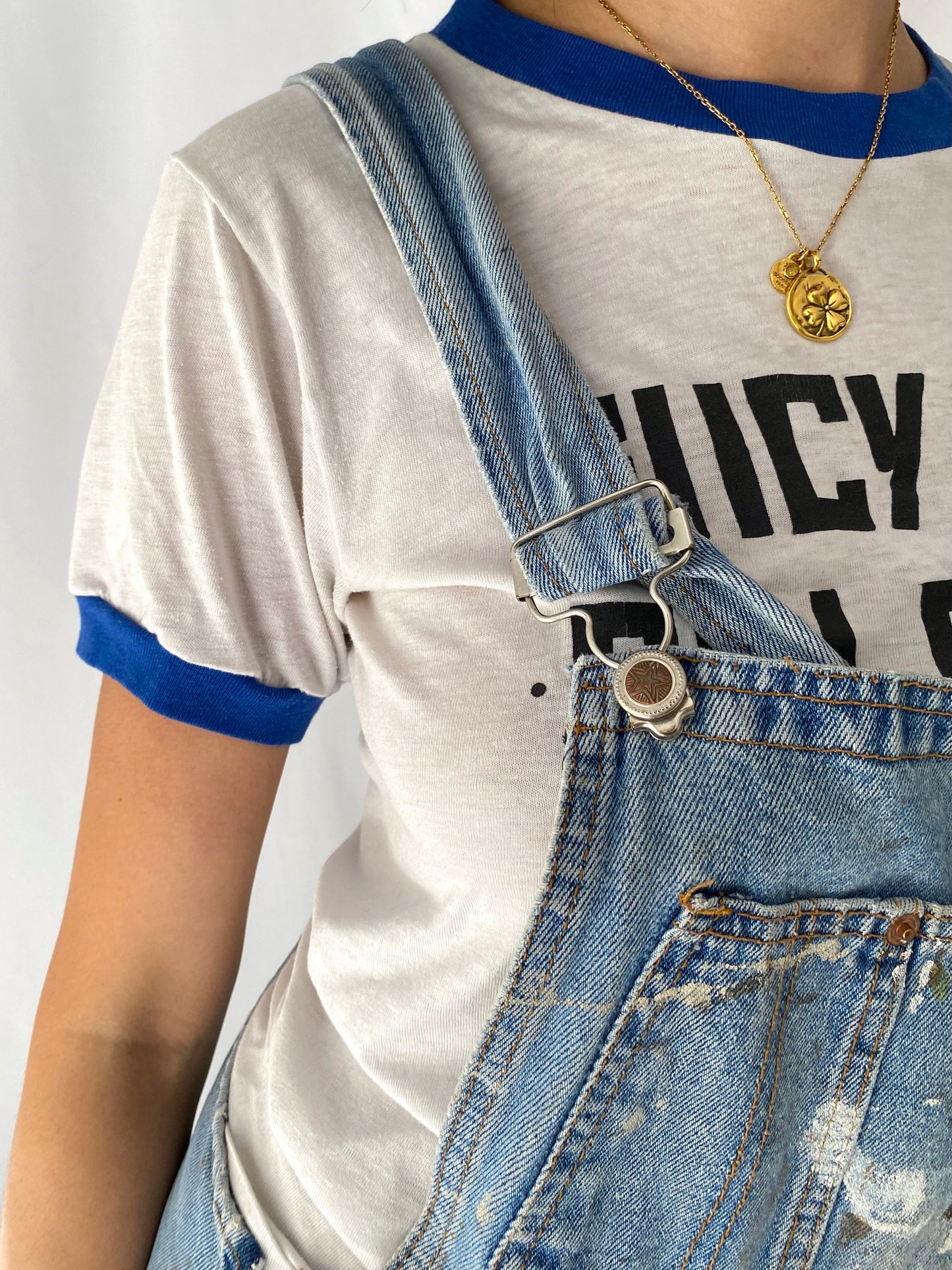 90s vintage distressed paint splatter blue denim overalls – small, medium | unisex carpenter dungarees