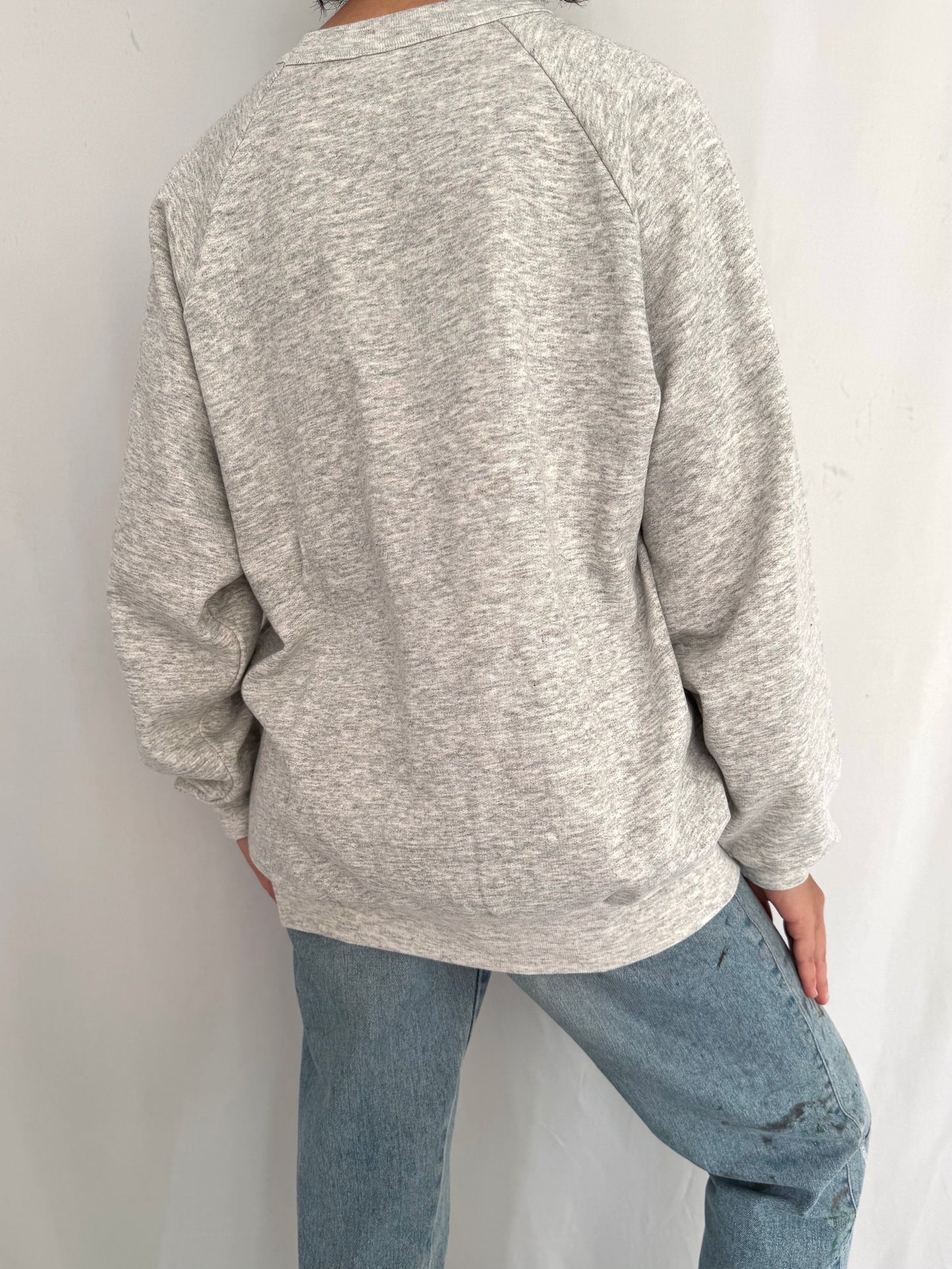 90s vintage grey Canadian Wilderness outdoor nature graphic pullover sweater