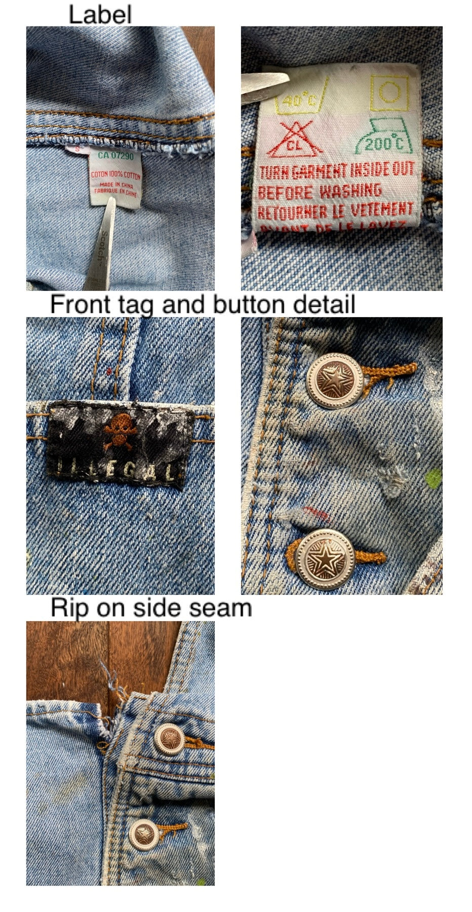 90s vintage distressed paint splatter blue denim overalls – small, medium | unisex carpenter dungarees