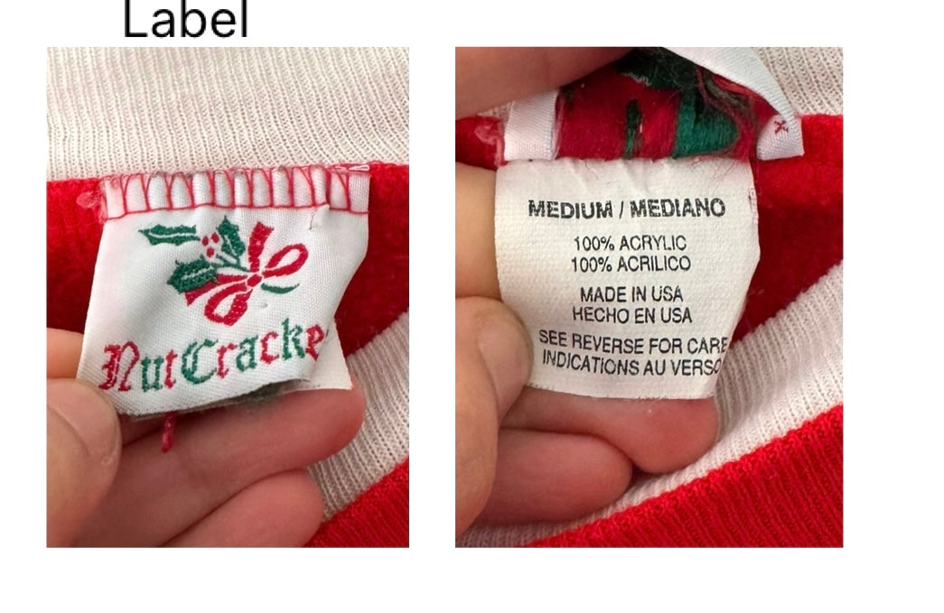 90s vintage red animals christmas graphic pullover sweatshirt – medium