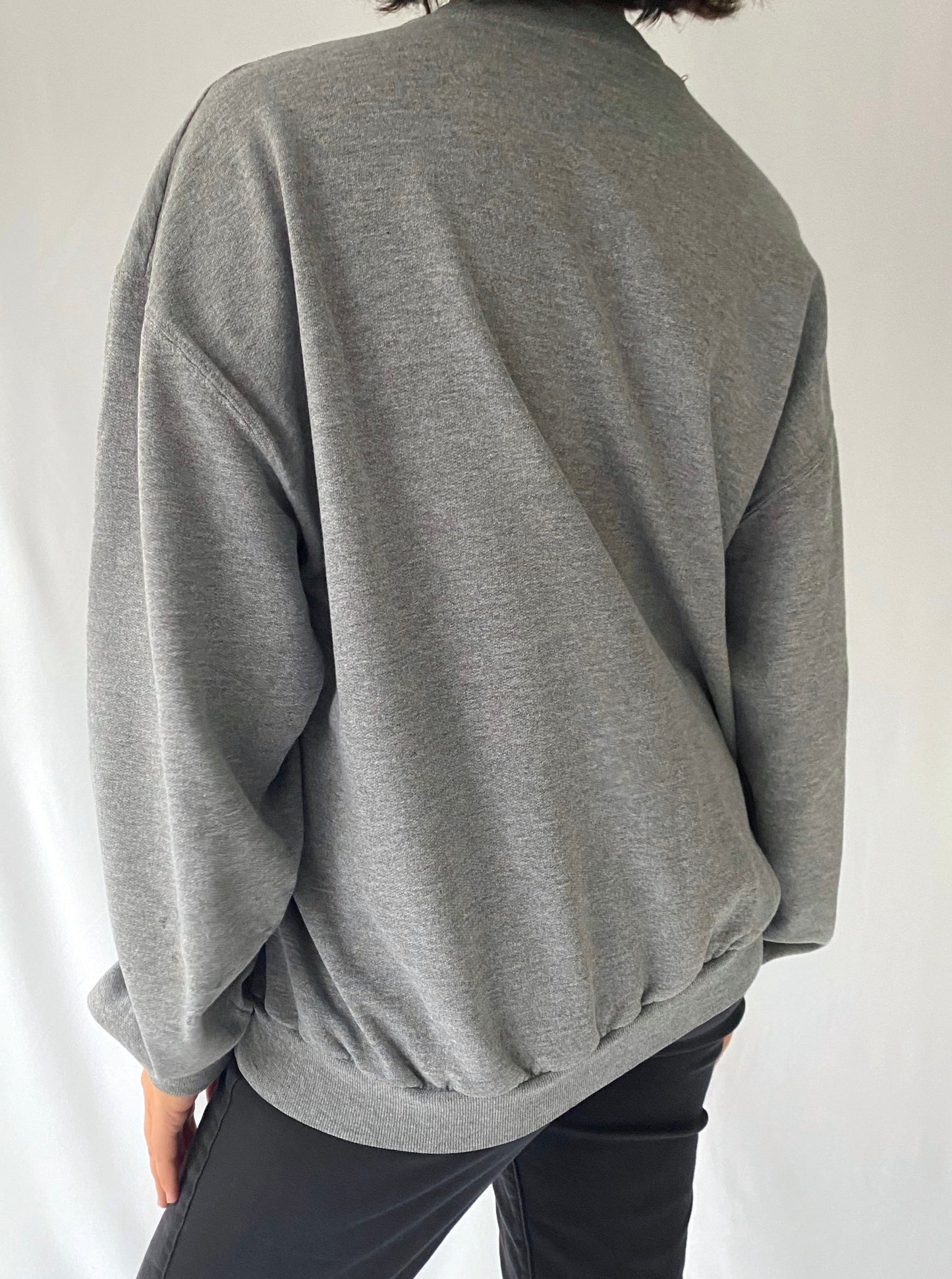 90s vintage grey pastel love heart crewneck pullover sweatshirt