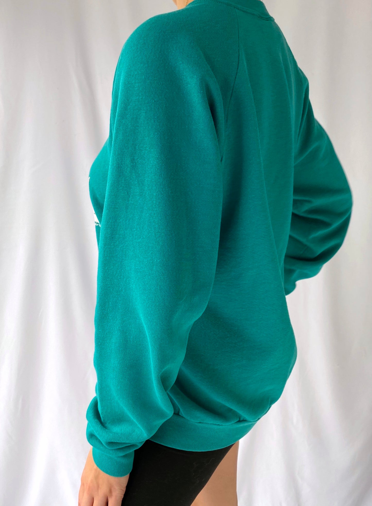 80s vintage green kittens cats yarn ball pullover sweatshirt