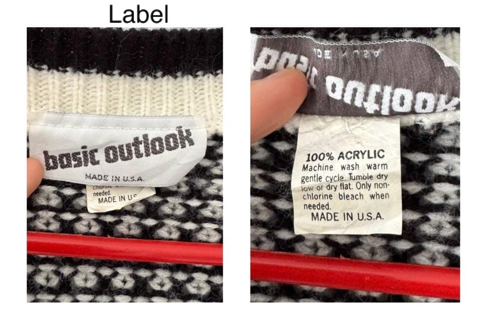 90s vintage black white check patterned button up knit cardigan – small medium | preppy light academia slouchy acrylic sweater