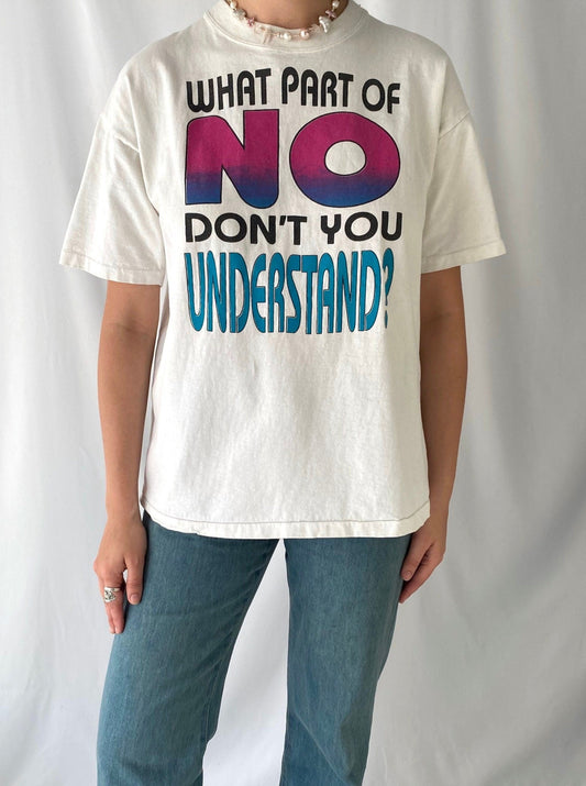 90s vintage colorful what part of no short sleeved tee shirt