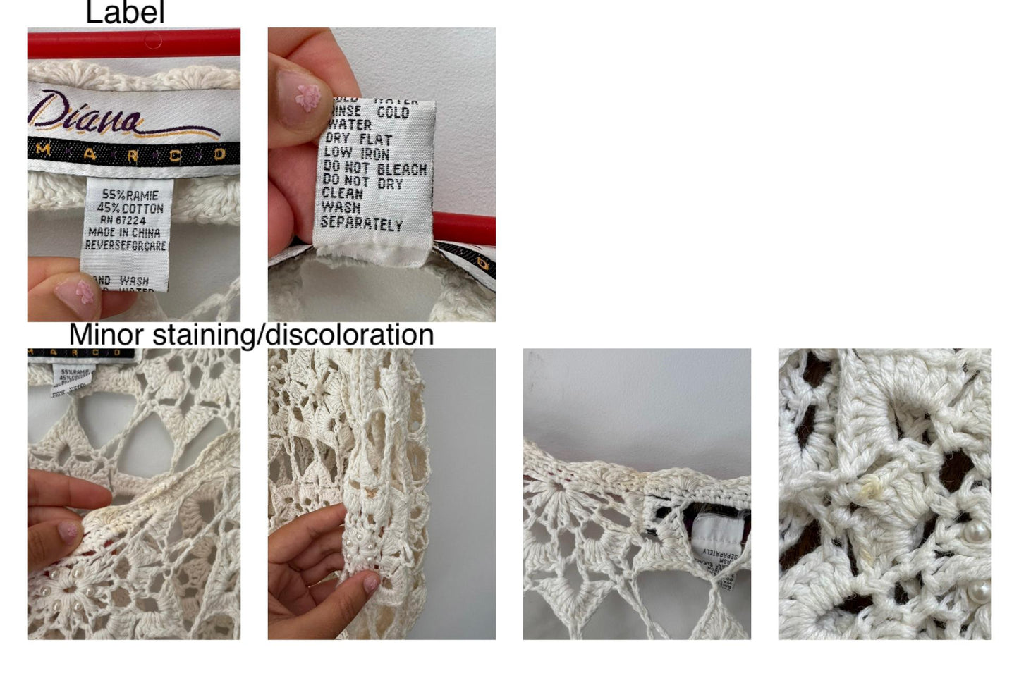 90s vintage cream crochet floral open knit midi dress – large | boho hippy fringed vacation cover up