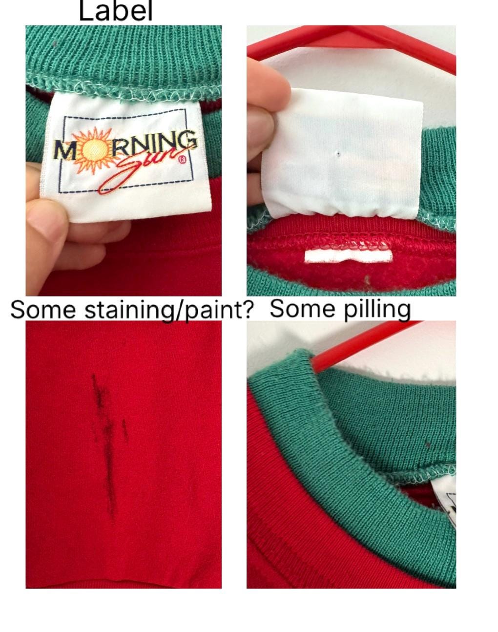 90s vintage red kittens cat christmas carols graphic pullover sweatshirt – medium