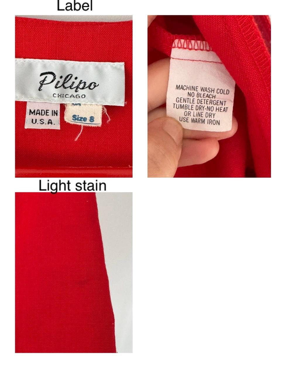 80s vintage red pleated cropped peplum button up blouse