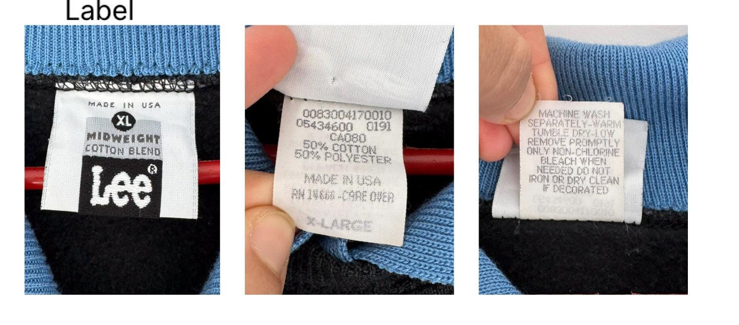 90s vintage black winter snowflake made in USA pullover sweatshirt – extra large