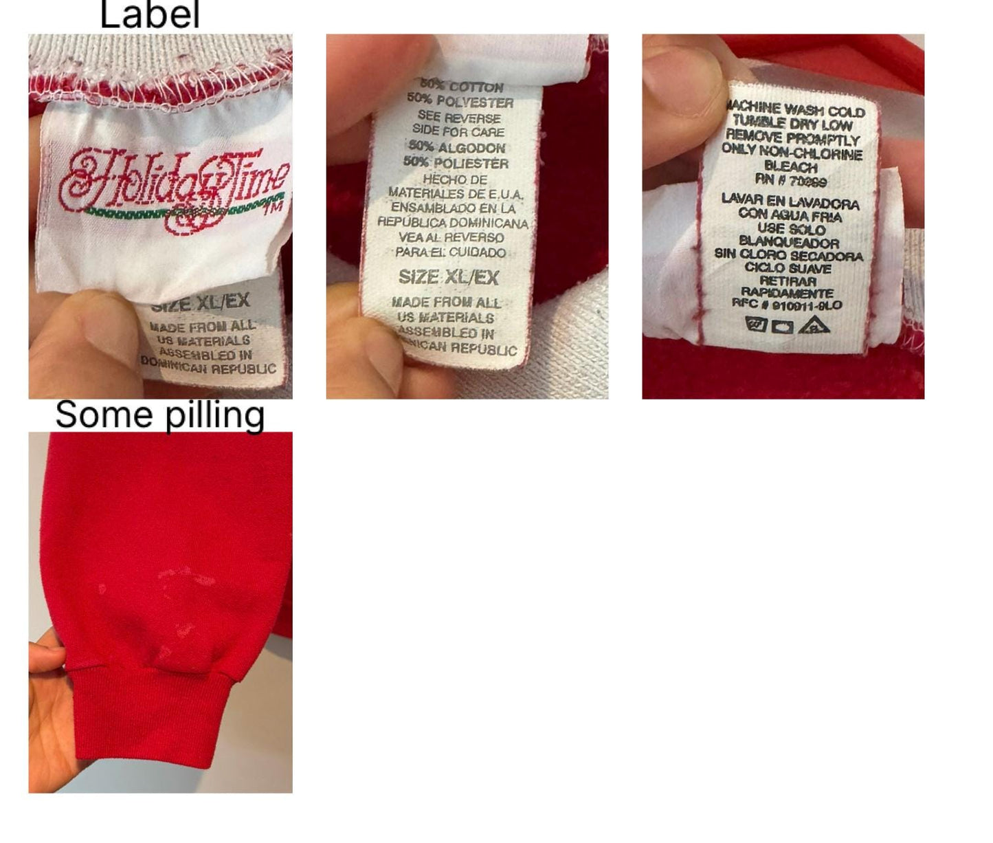 90s vintage red christmas tree dog puppy graphic pullover sweatshirt – medium