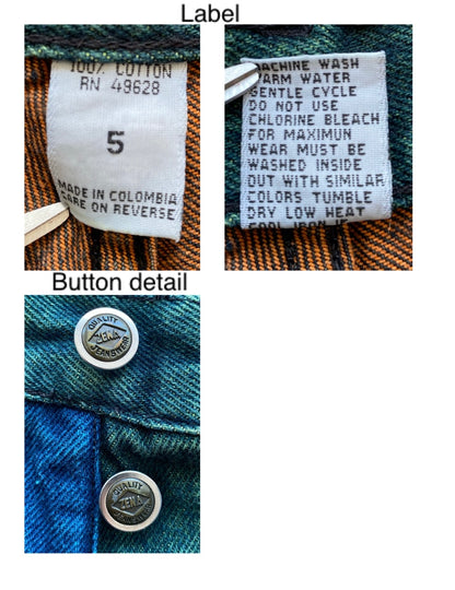 90s vintage multicolor mini denim shorts