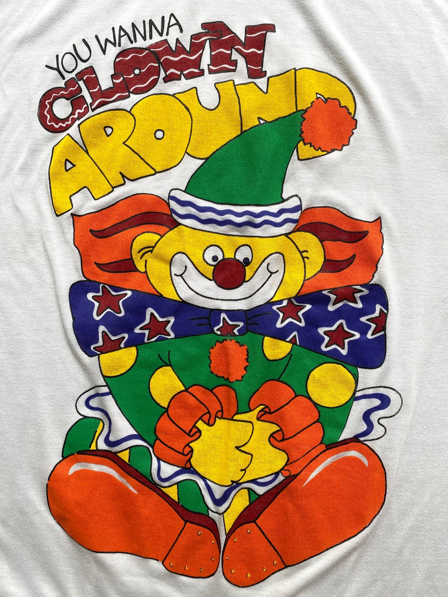 70s vintage rainbow you wanna clown around sleeveless long top