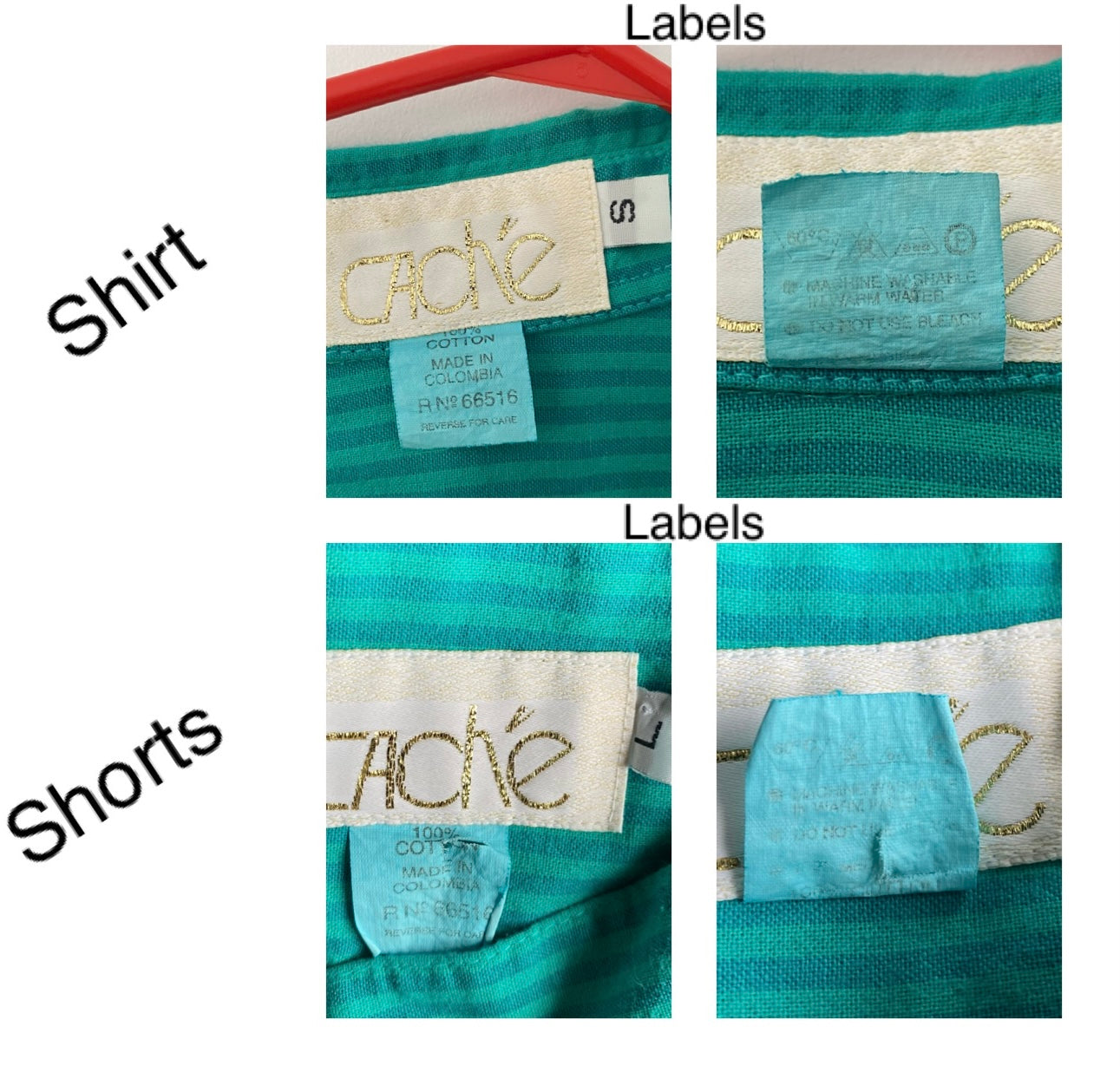 80s vintage turquoise blue embellished shirt shorts matching set 