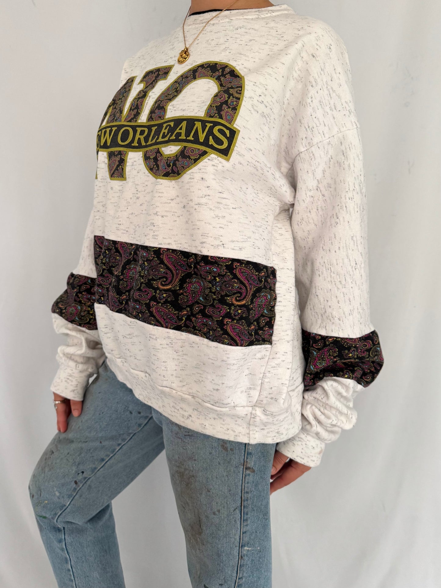 90s vintage grey new orleans unisex graphic pullover sweatshirt