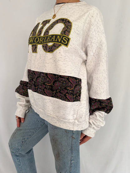 90s vintage grey new orleans unisex graphic pullover sweatshirt