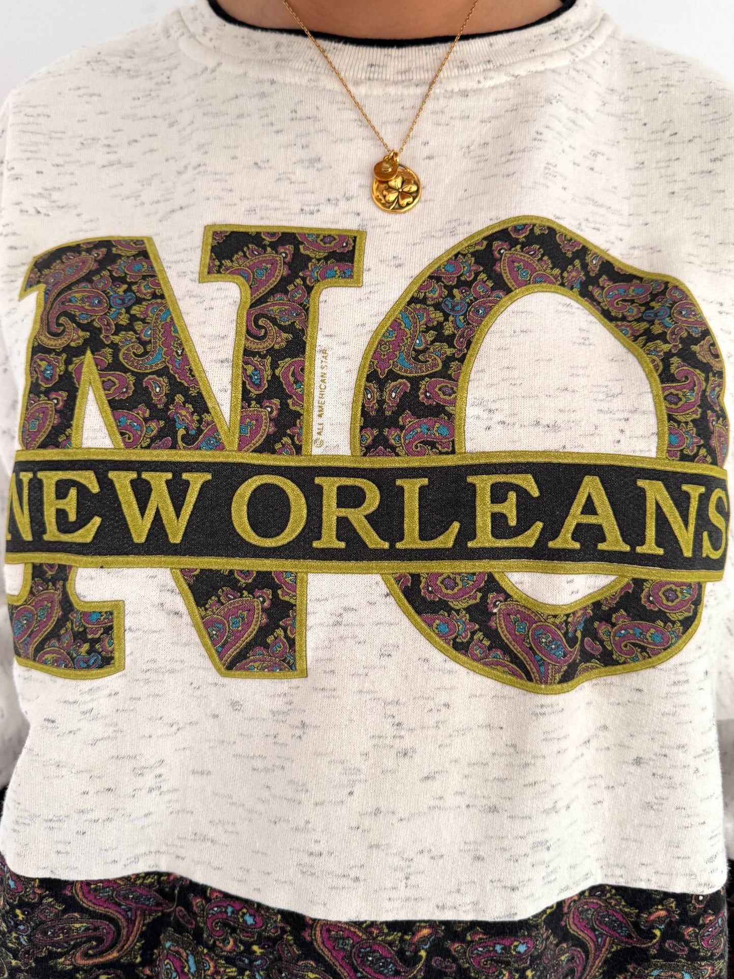 90s vintage grey new orleans unisex graphic pullover sweatshirt