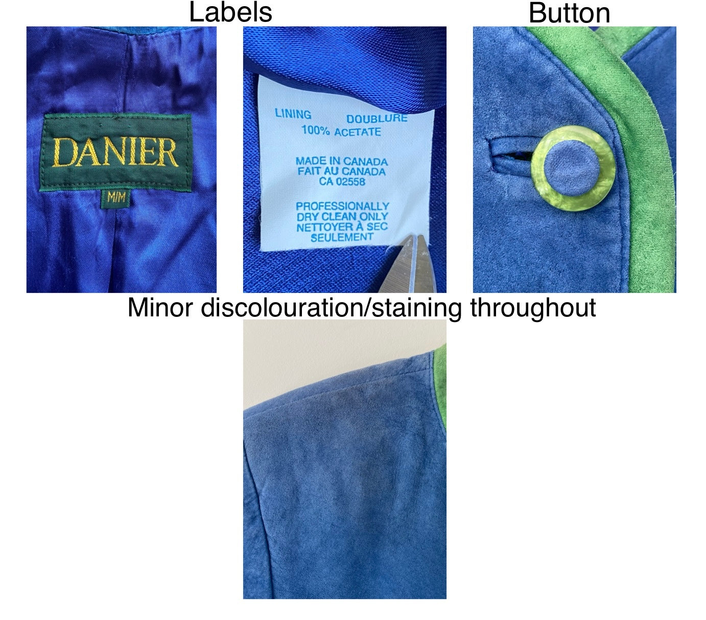80s vintage blue green color block suede leather spring jacket 