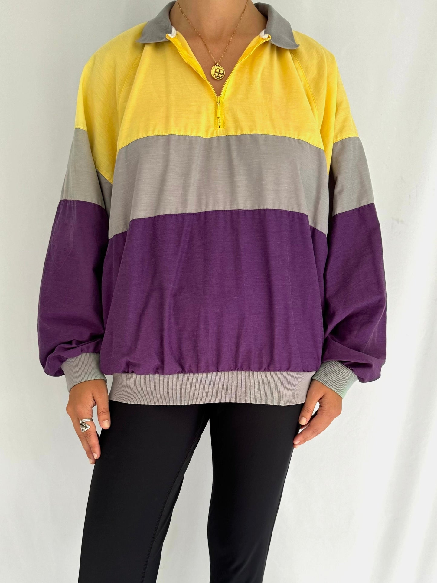 90s vintage multicolor graphic striped long sleeved sweater top