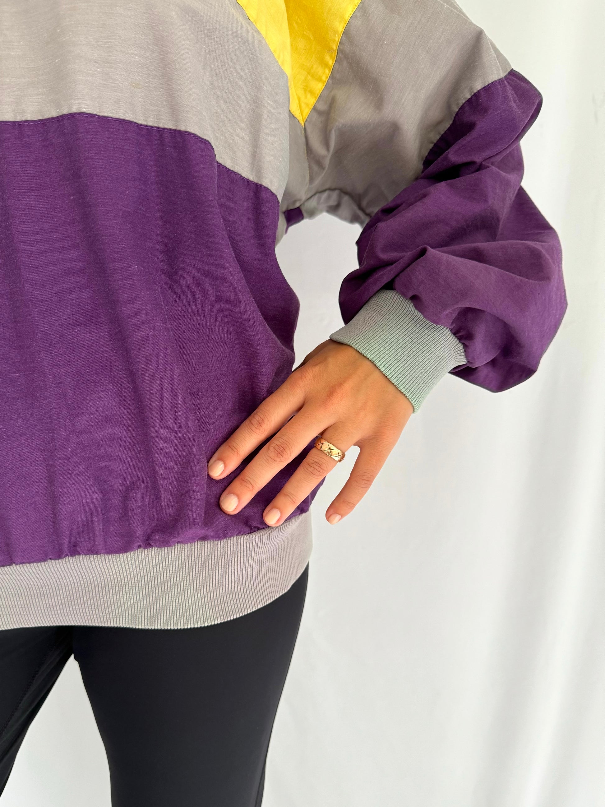 90s vintage multicolor graphic striped long sleeved sweater top