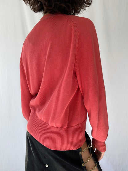 90s vintage coral pink ports 1961 cardigan