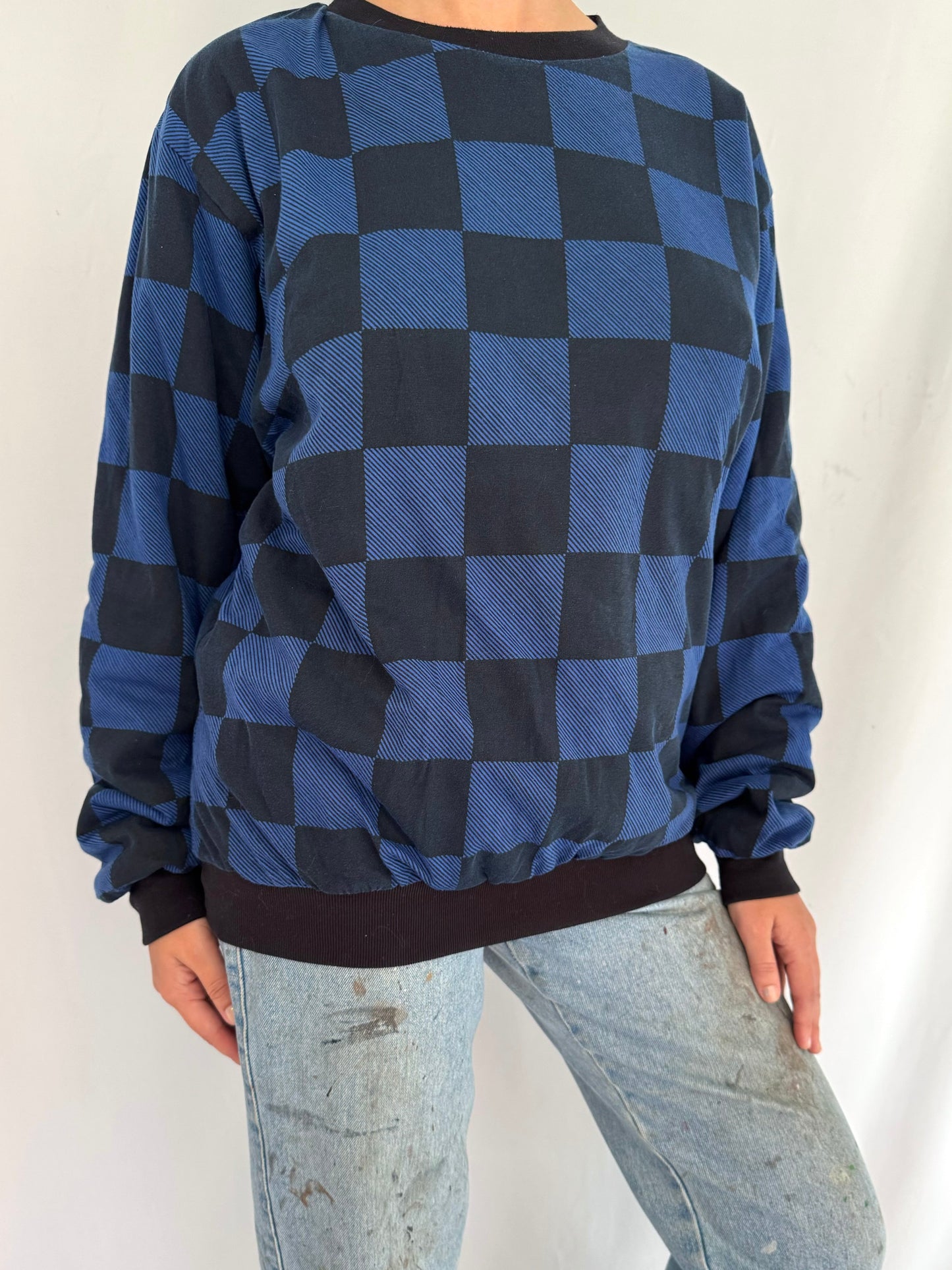 90s vintage blue reversible Restricted Area pullover sweatshirt