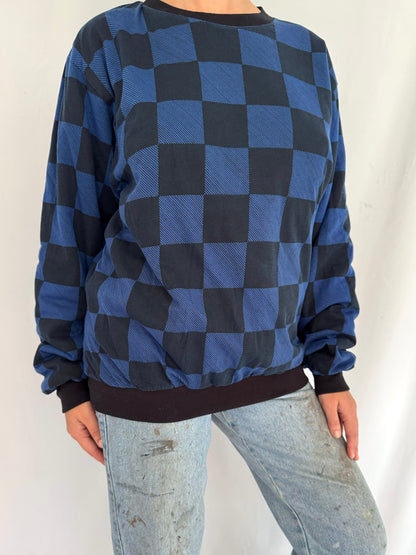 90s vintage blue reversible Restricted Area pullover sweatshirt