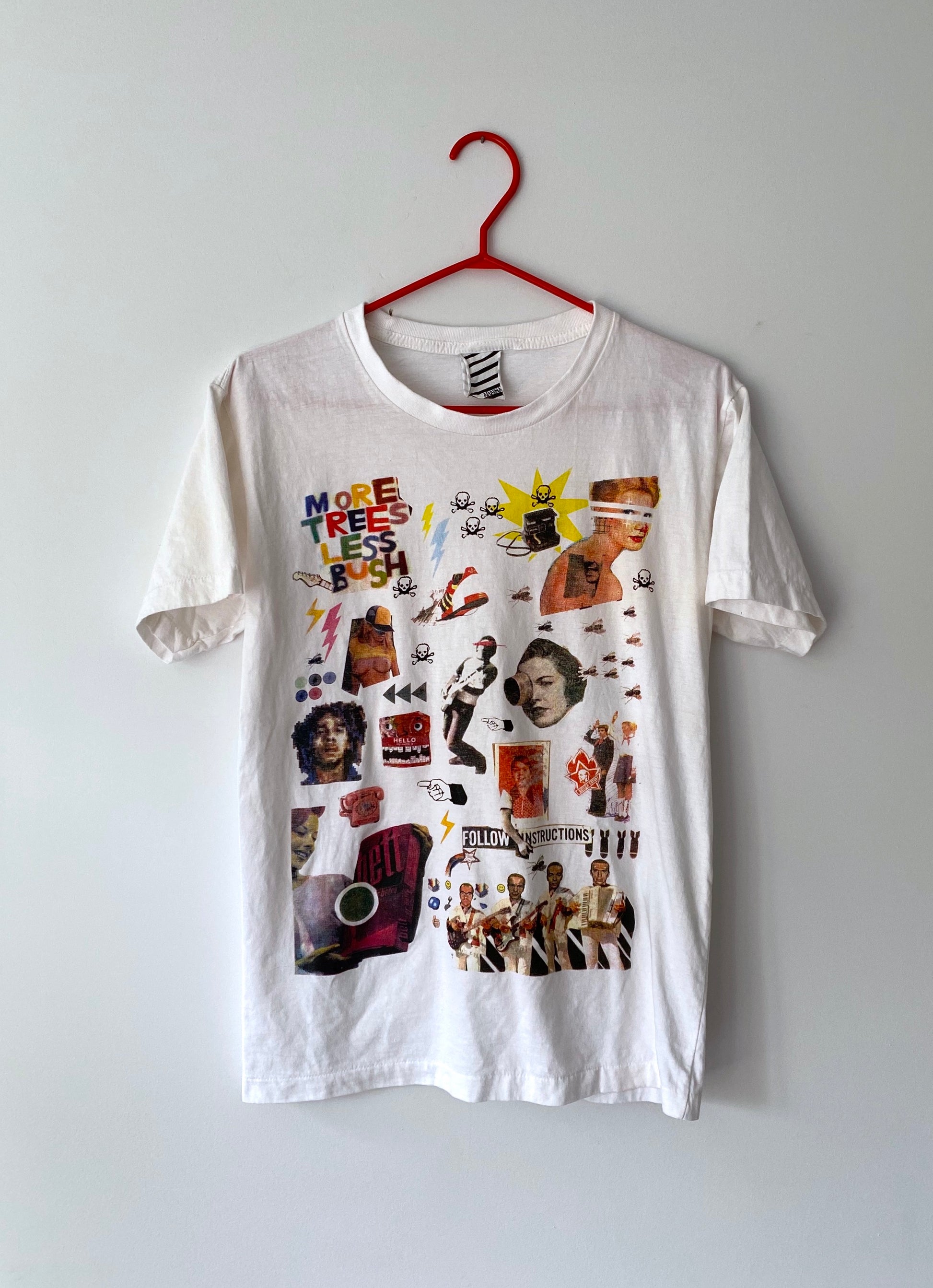 y2k vintage graphic collage hippy peace love short sleeve tee shirt