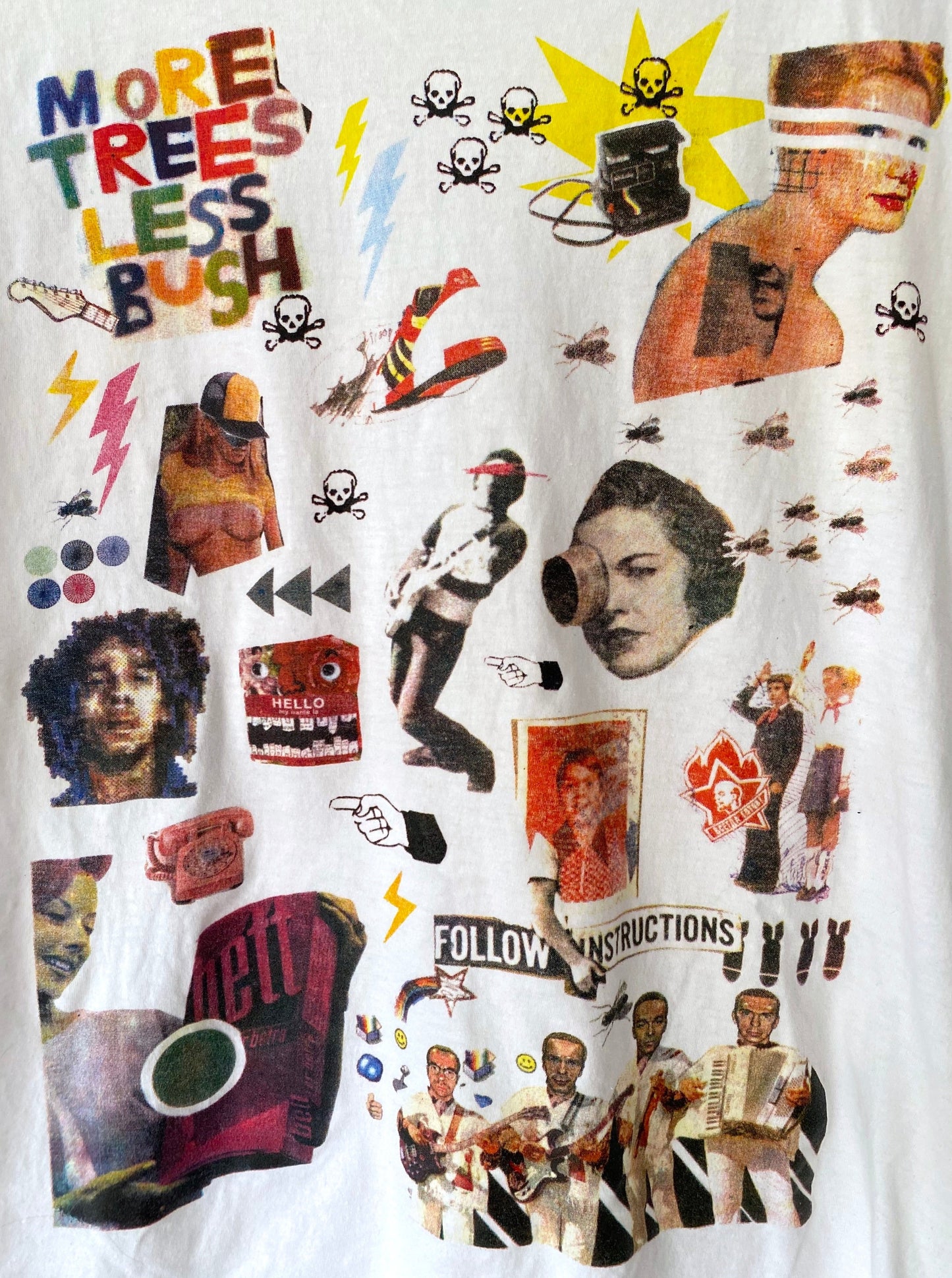 y2k vintage graphic collage hippy peace love short sleeve tee shirt