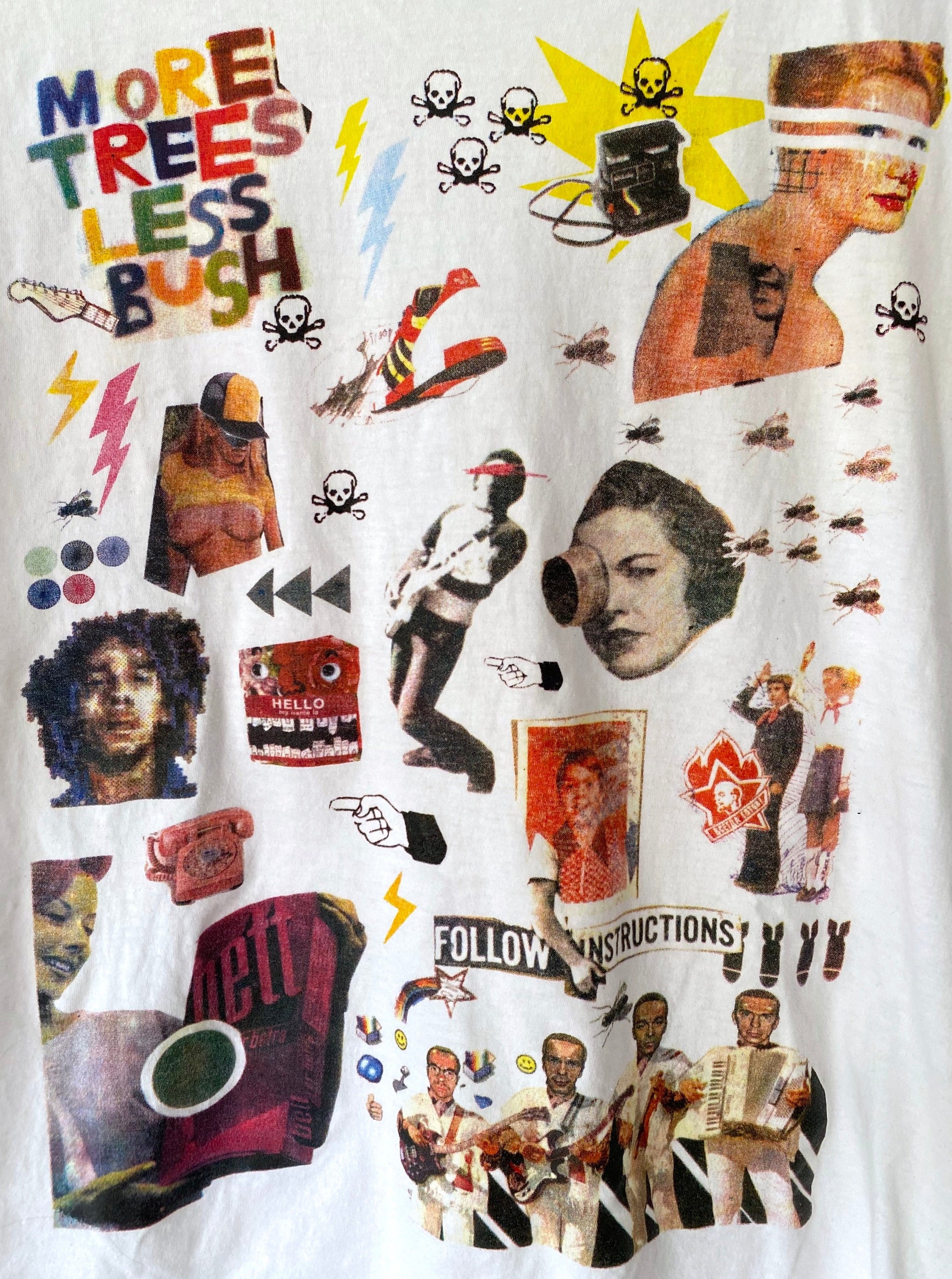 y2k vintage graphic collage hippy peace love short sleeve tee shirt