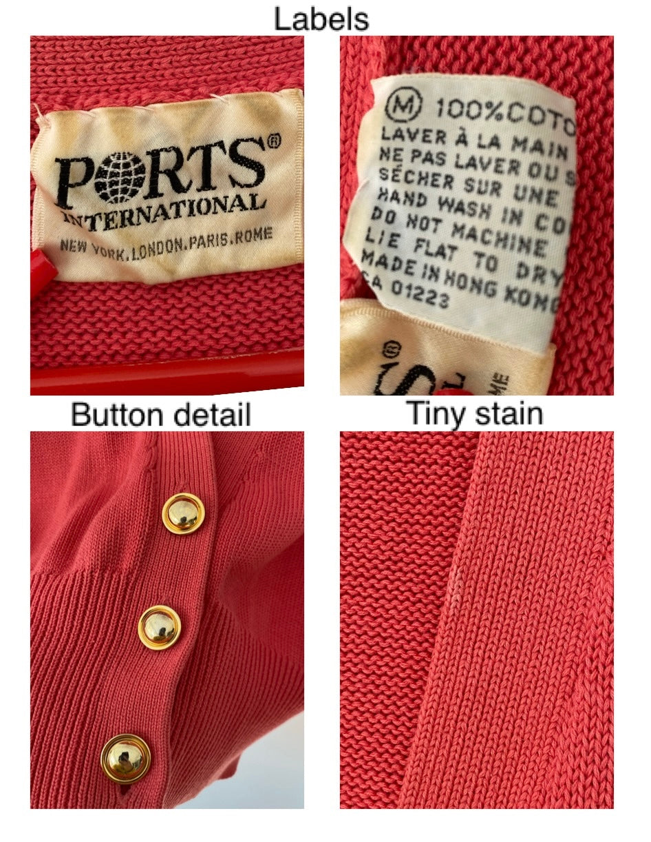 90s vintage coral pink ports 1961 cardigan