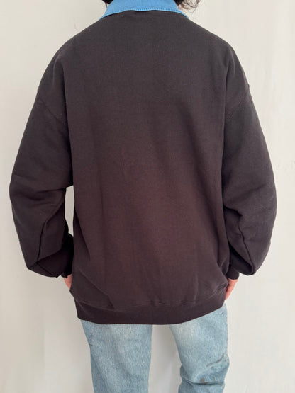 90s vintage blue jay bird nature graphic pullover sweatshirt – large