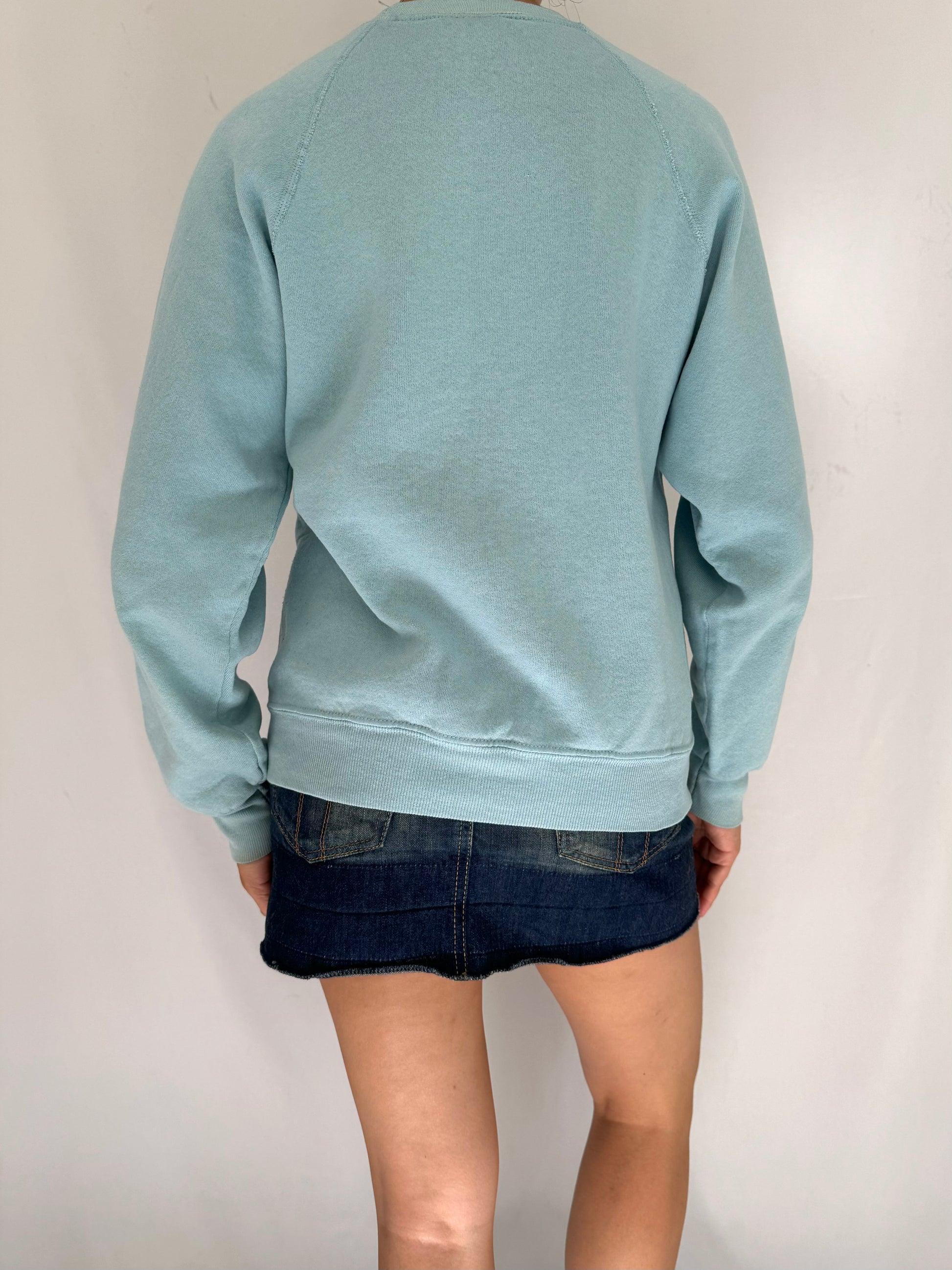90s vintage blue colorful teddy bear christmas tree pullover sweater