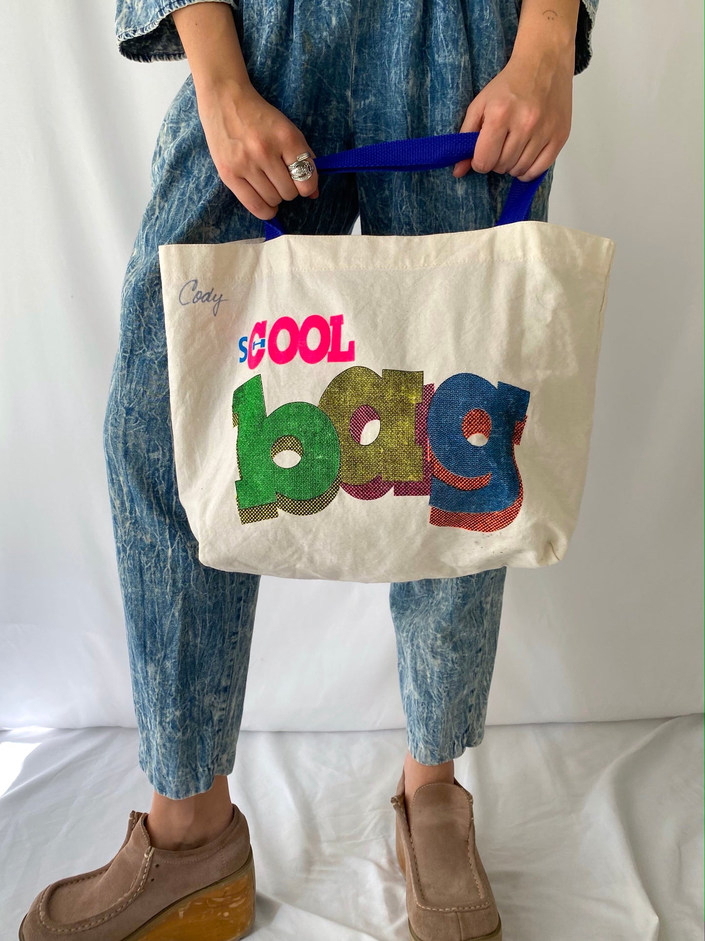 80s vintage rainbow retro COOL BAG kids school bag
