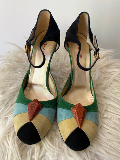 Etro multicolor suede color block heels – womens US 8.5 EUR 39