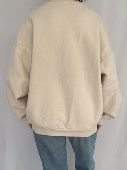 90s vintage cream polar bear winter animal graphic pullover sweatshirt - large
