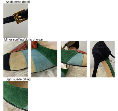 Etro multicolor suede color block heels – womens US 8.5 EUR 39