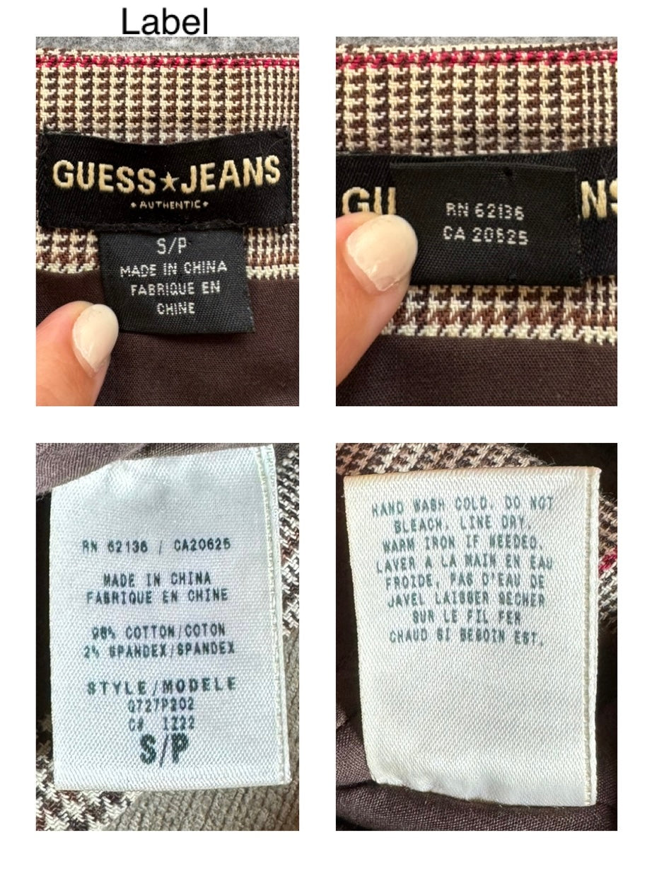 y2k vintage GUESS jeans plaid button up tube top