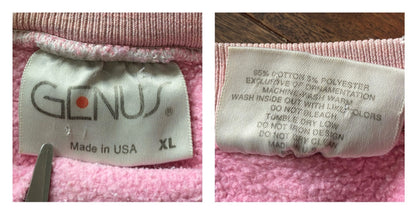 90s vintage pink blue cropped pullover sweatshirt – small medium
